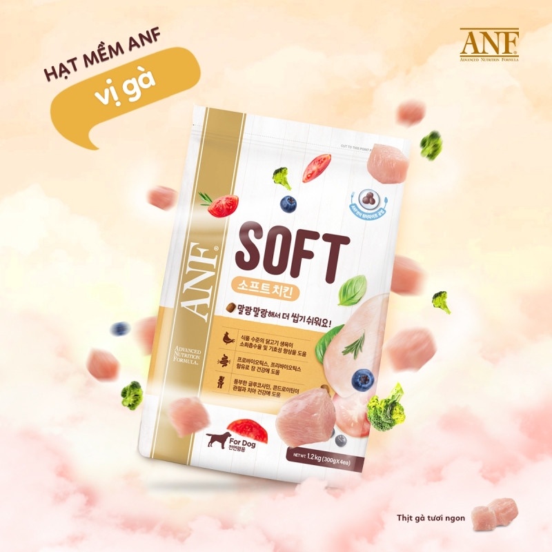 ANF Soft Thức ăn hạt mềm cho đầy đủ dinh dưỡng cho chó mọi lứa tuổi