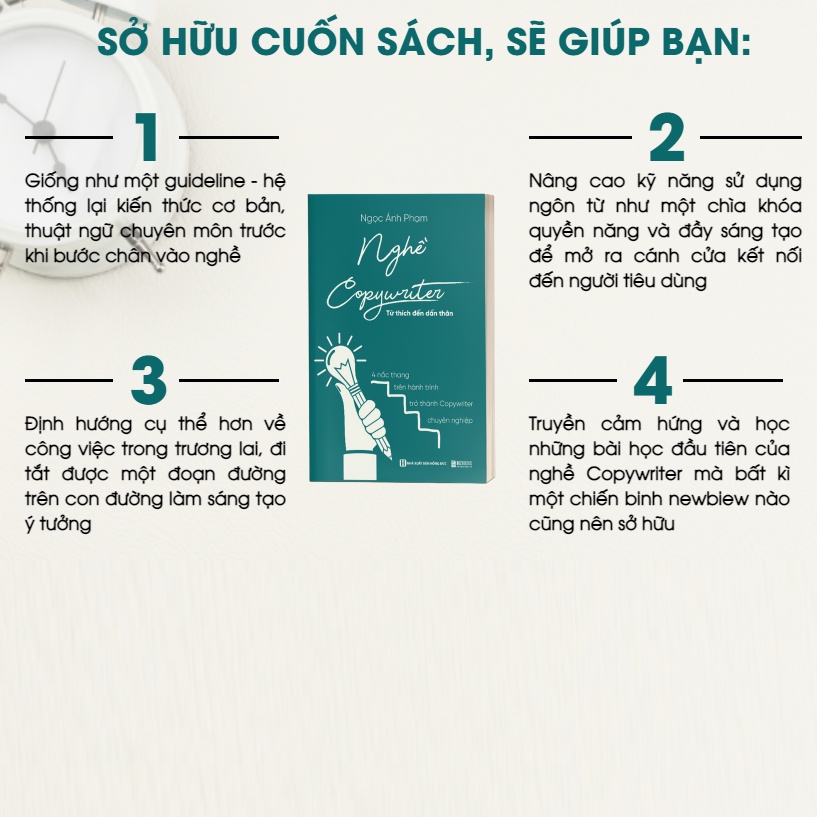 Sách Nghề Copywriter - Từ Thích Đến Dấn Thân - 4 Nấc Thang Trên Hành Trình Trở Thành Copywriter Chuyên Nghiệp