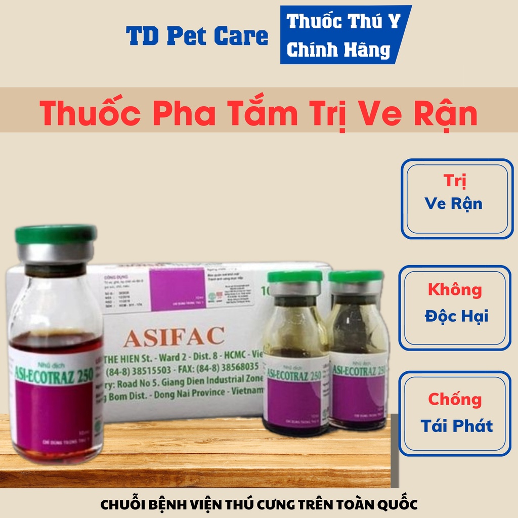 Dung Dịch Pha Tắm Xịt Hết Ve Rận Dành Cho Chó Mèo EcoTraz 250 - Nhũ Dịch Tắm Pha Nước Loại Bỏ Ve Giận