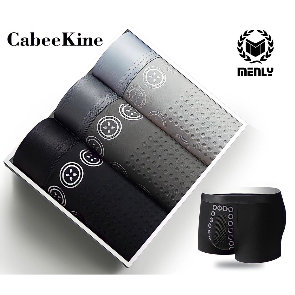 COMBO 3 Quần sịp đùi nam,quần lót nam boxer thun cotton cao cấp 3 màu basic FULL hộp đựng tặng quà bạn nam