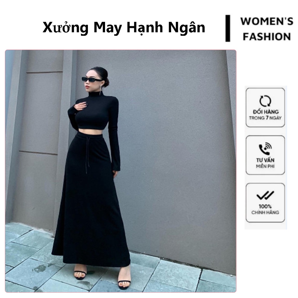 Chân Váy Maxi Dáng Dài Có Dây Rút Chất Umi Hack Dáng HH022