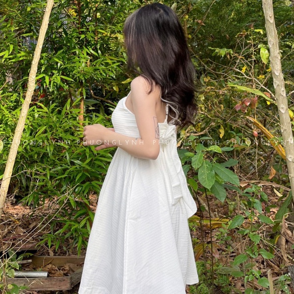 Váy 2 dây dáng dài , đầm babydoll 2 dây , đầm cột nơ lưng chất xốp mềm , đứng form hàng cao cấp PLĐ19