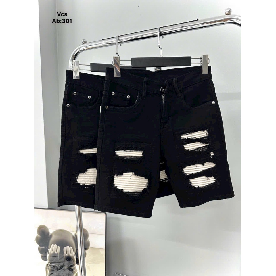 Mẫu Quần Short Nam Cao Cấp Chất Rách Vá Cực Chất Liệu Jean Co Dãn , Hót Nhất 2023