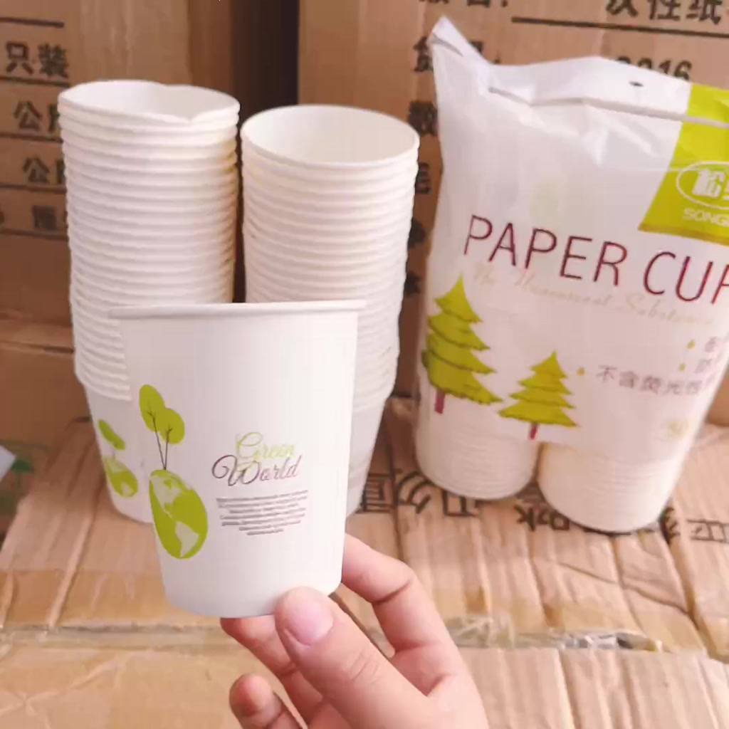 Set 50 Cốc Giấy Dùng 1 Lần Chịu Nhiệt An Toàn Sức Khoẻ Thân Thiện Môi Trường