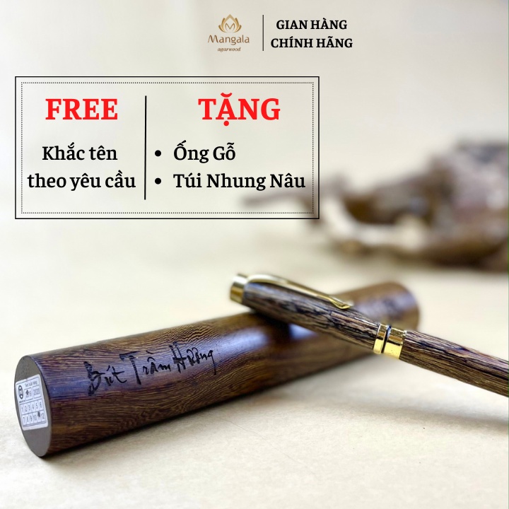 Bút Trầm Hương MANGALA Miễn Phí Khắc Tên Trên Thân Bút