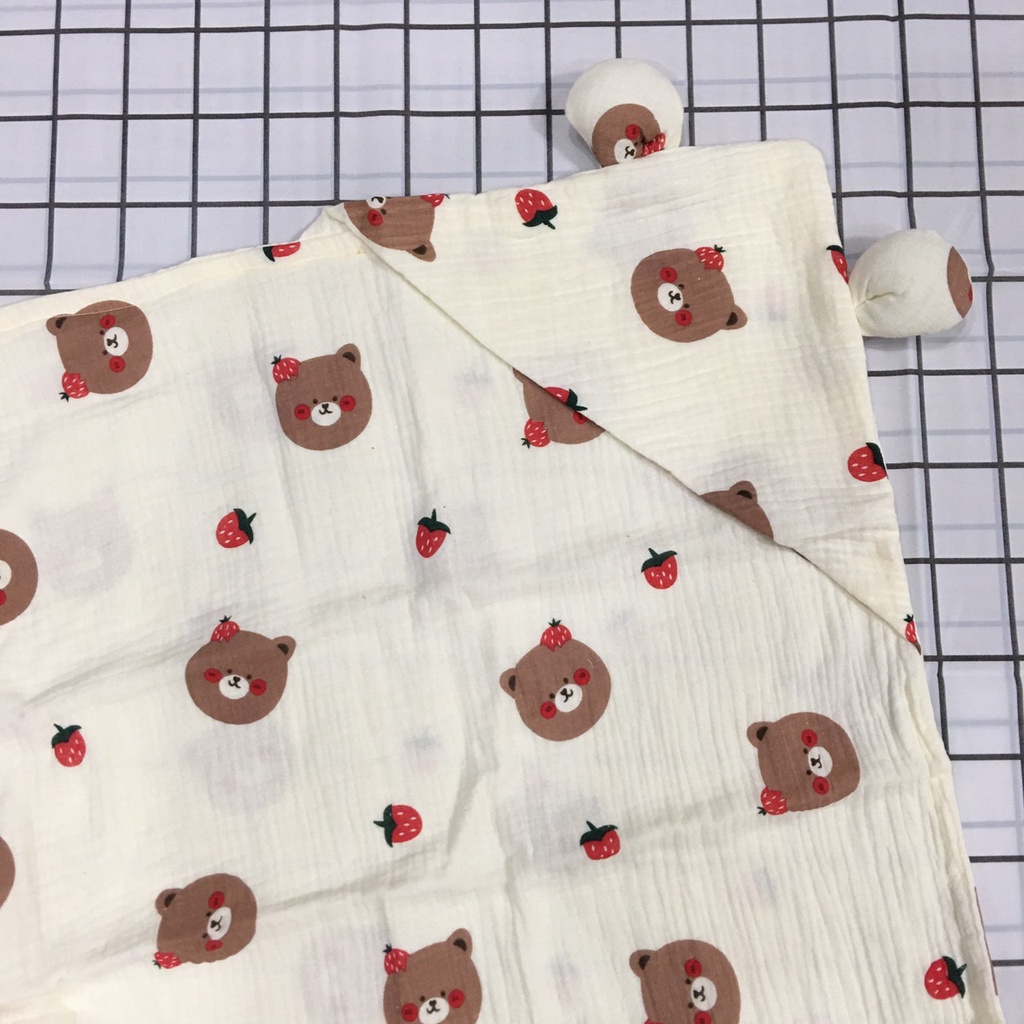Chăn ủ xô muslin  cao cấp 2 lớp cho bé 80x80cm