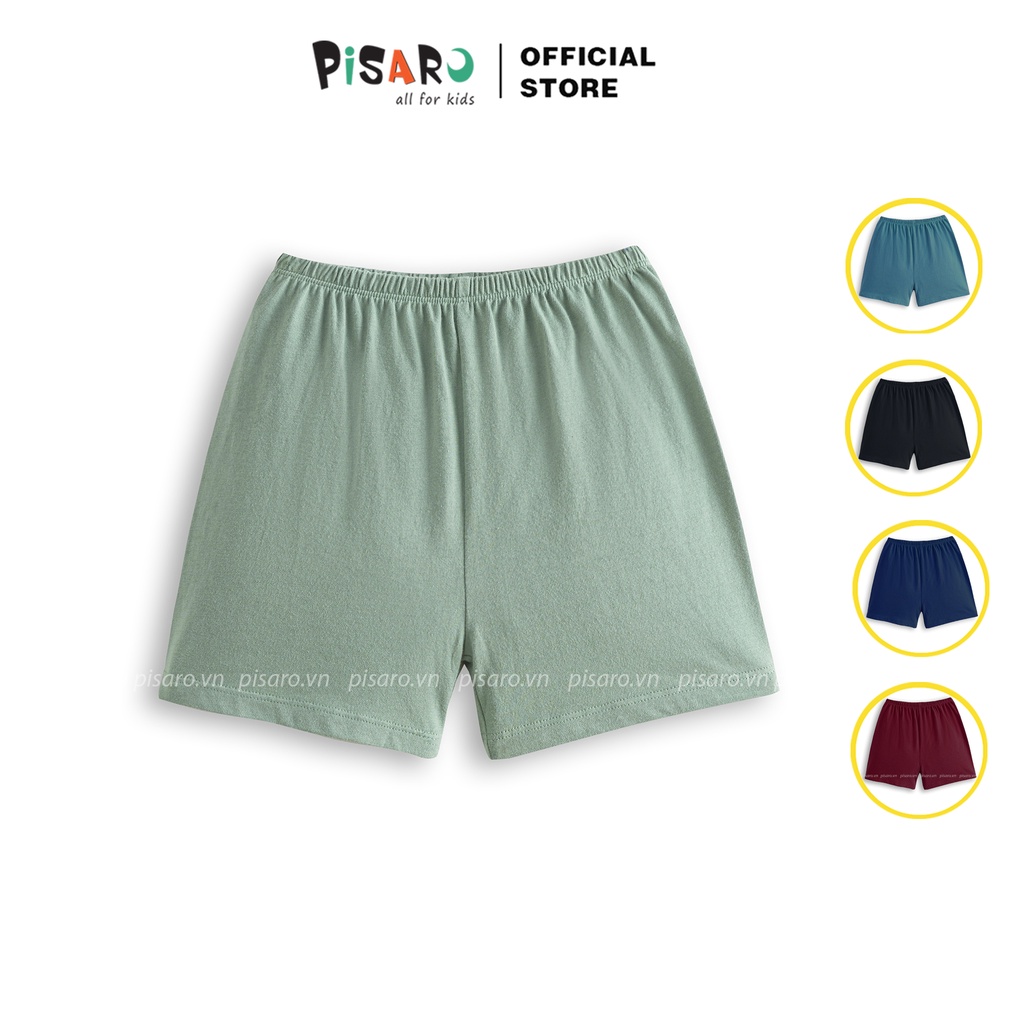 Quần đùi short thun cho bé trai gái PISARO chất liệu cotton cao cấp mềm mịn thoáng mát mặc hè