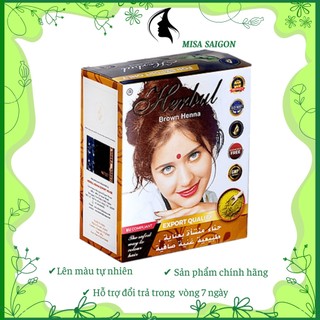 Bột nhuộm tóc thảo dược Henna màu nâu_ Herbul Brown Henna_ HSD 2025_For export only
