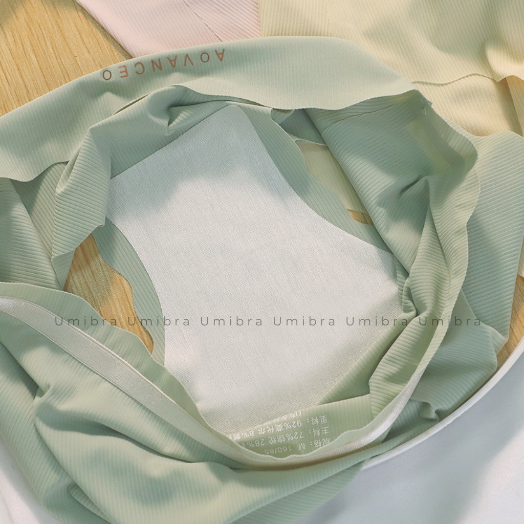Quần lót không đường may Umibra chất Cotton kẻ tăm co dãn gam màu pastel ngọt ngào - QL27
