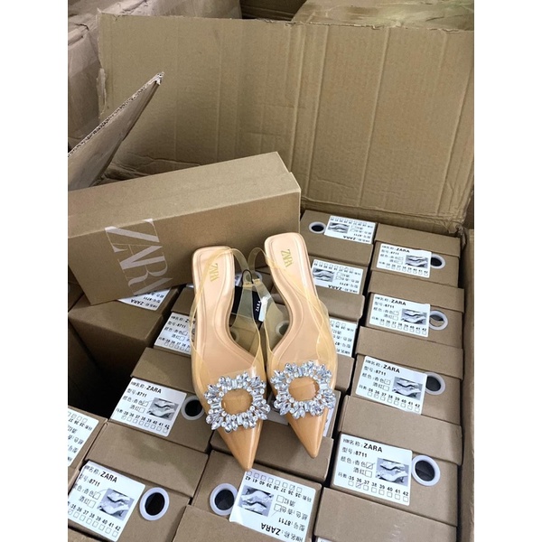 Giày ZR Mica đính đá vuông NMINE STORE hàng FULLBOX Kèm Ảnh Thật