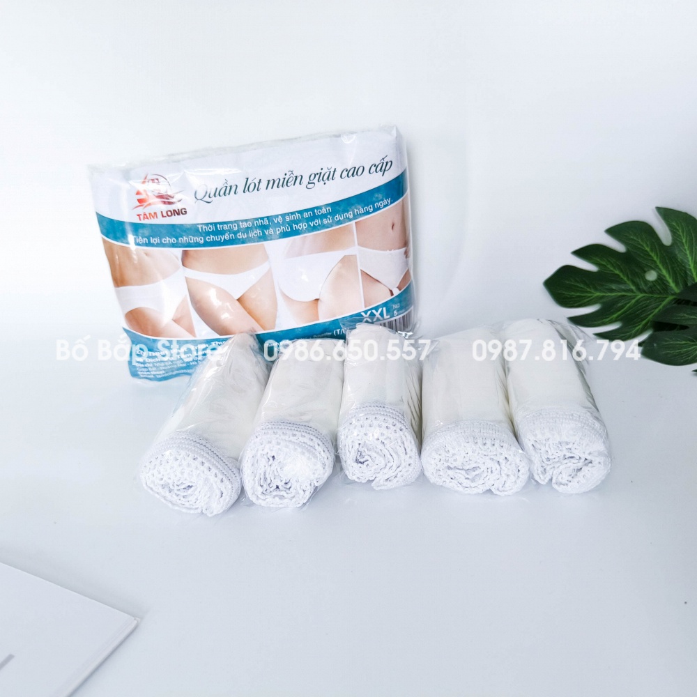 Quần Lót Giấy COTTON Sử Dụng 1 Lần, 1 Set 5 Quần Cho Mẹ Bầu Sau Sinh Hoặc Đi Du Lịch Dã Ngoại