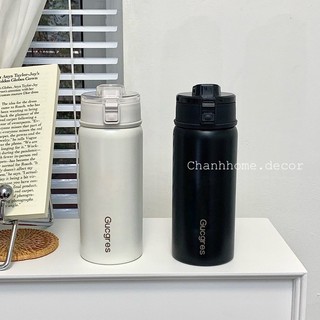 Bình giữ nhiệt Gucgres 600ml, bình nước giữ nhiệt inox 316 nắp bật tiện lợi