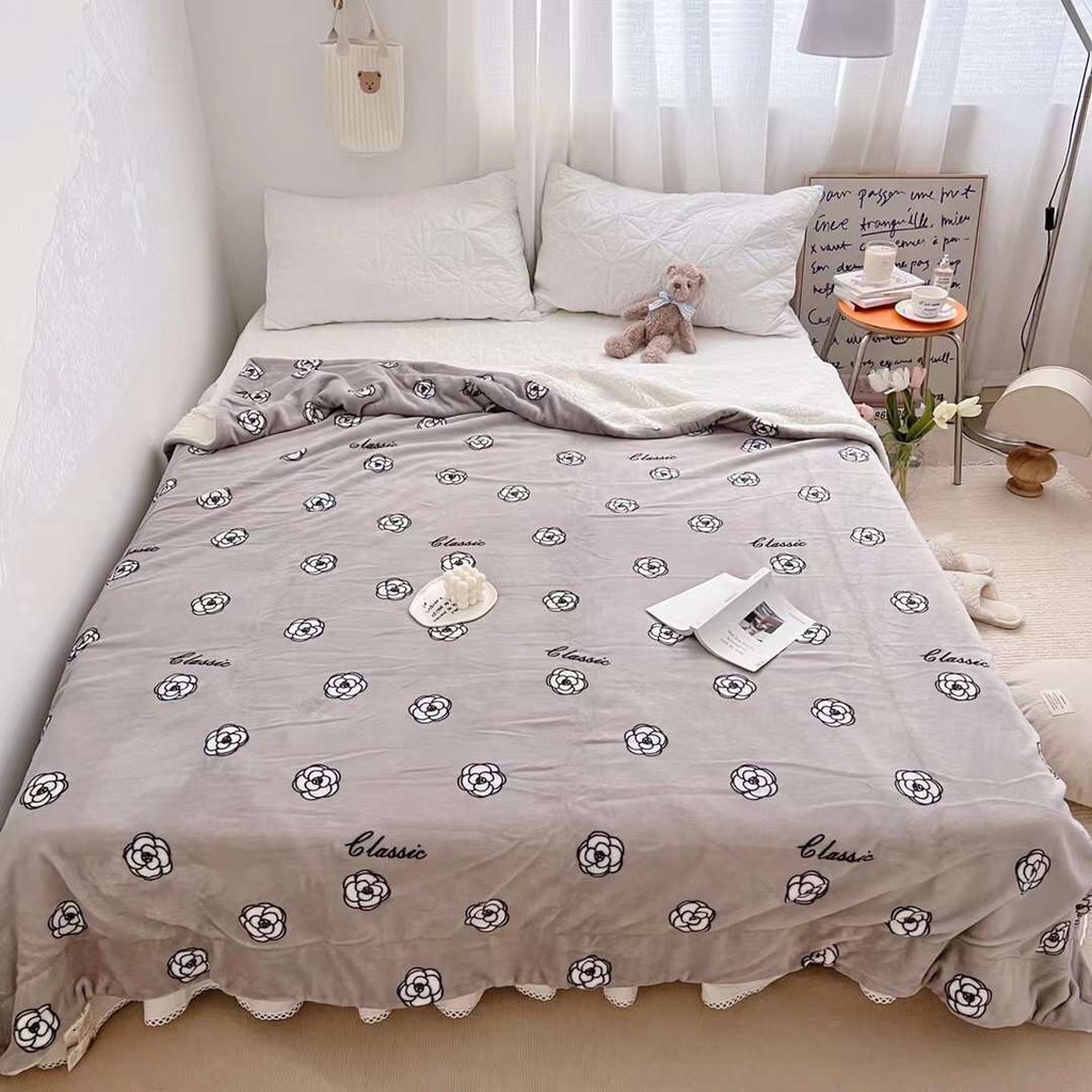 Chăn lông cừu tuyết sữa VIE HOME - Bedding kích thước 2mx2m3 êm mềm thấm hút nhiều mẫu 3D đẹp mắt