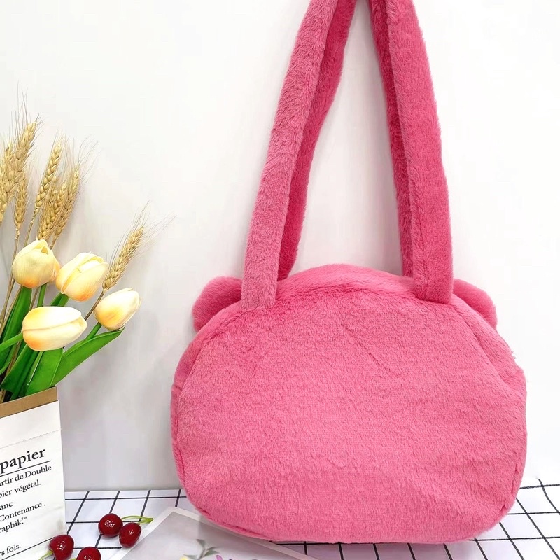 Tote lông nhung mịn hoạt hình Melody/ Kuromi/ Cinamon xinh xắn