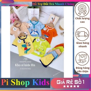 Minky mom bộ cộc thun lạnh cổ trụ cho bé