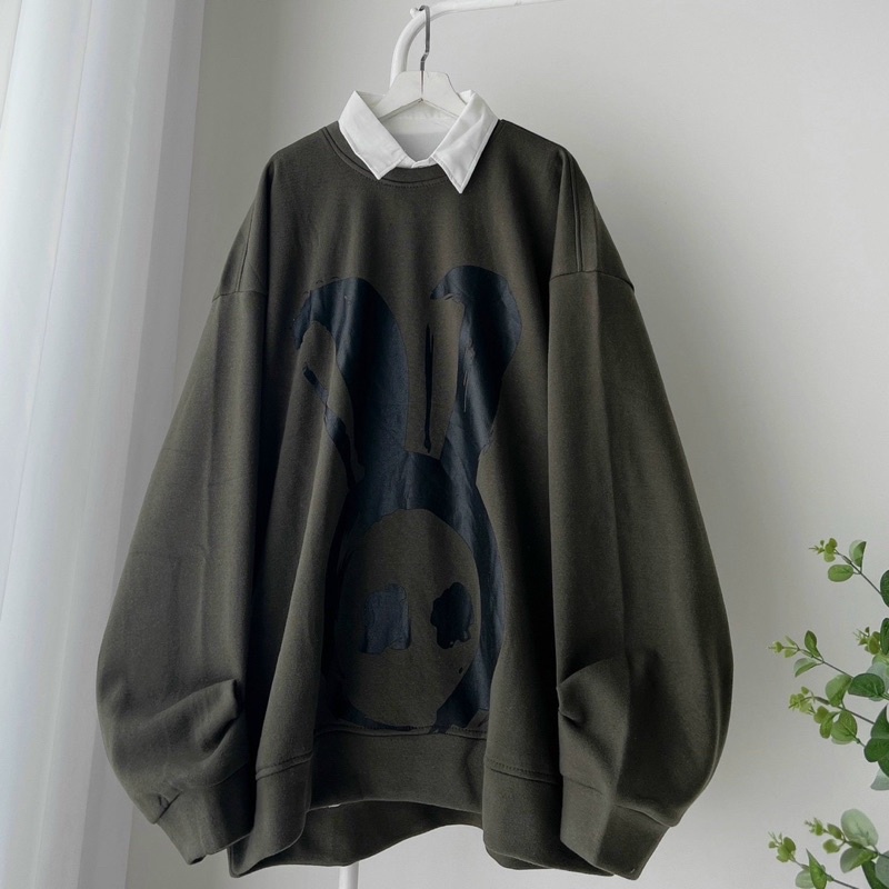 Áo Weater in hình thỏ form rộng chất liệu nỉ bông