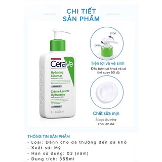 Sữa rửa mặt Cerave 236ml bản Pháp