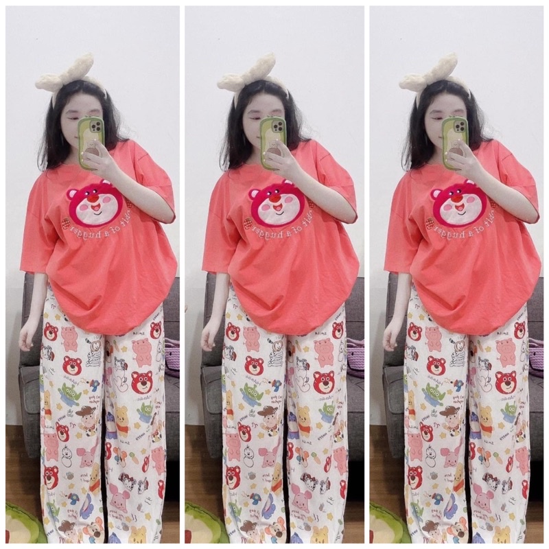 Bộ suông gân gấu Lotso thêu siêu đẹp,hàng loại 1 chuẩn hình