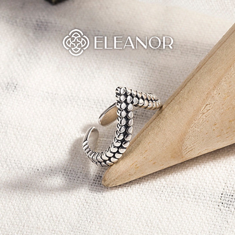 Nhẫn nữ hở bạc 925 Eleanor Accessories thiết kế dáng chữ V phong cách basic phụ kiện trang sức cá tính 5383