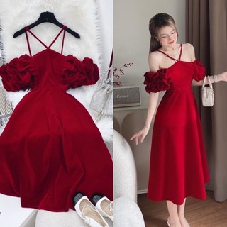 Đầm đi tiệc dây chéo cổ