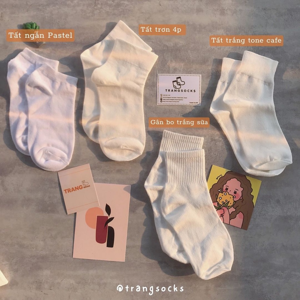 Tất tone màu trắng nhiều kiểu - Trang Socks