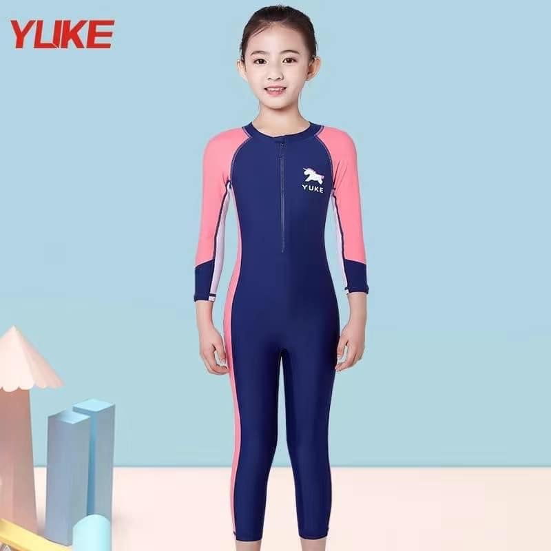 Bộ dài tay liền thân Bộ bơi hãng YUKE. Sẵn xanh than 2xl