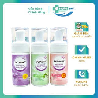 Dung dịch vệ sinh phụ nữ Betadine Feminine Wash Foam 100ml, Vệ sinh phụ nữ dung dịch vệ sinh - Nhà thuốc Phương Thúy