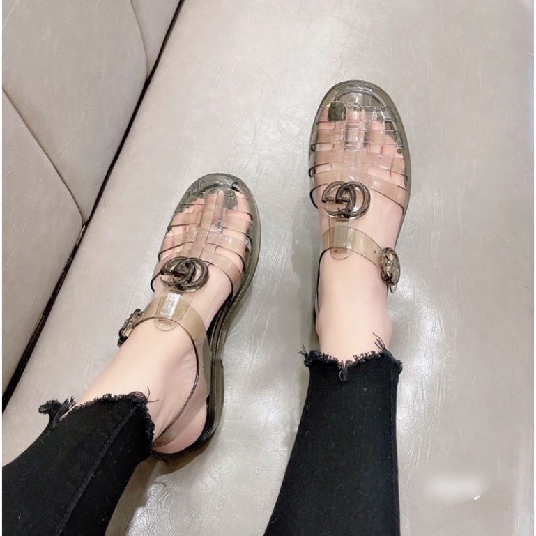 Dép Rọ Nam GC, Dọ Gucci trong suốt đúc nguyên khối siêu bền bản mới đẹp 2023