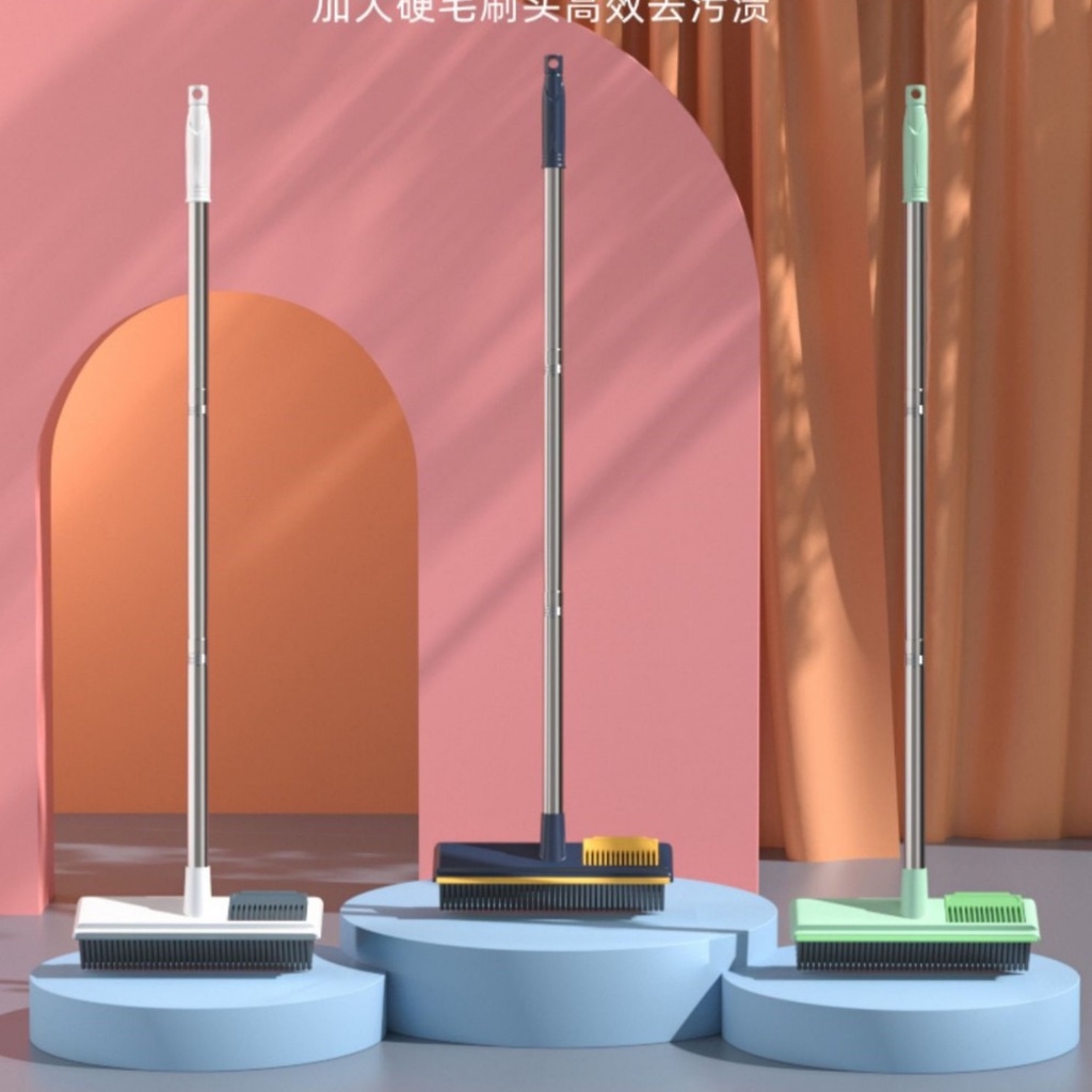 Cây chà sàn nhà tăm 2in1 vừa chà sàn vừa gạt nước, chổi cọ nhà tắm thông minh HF004