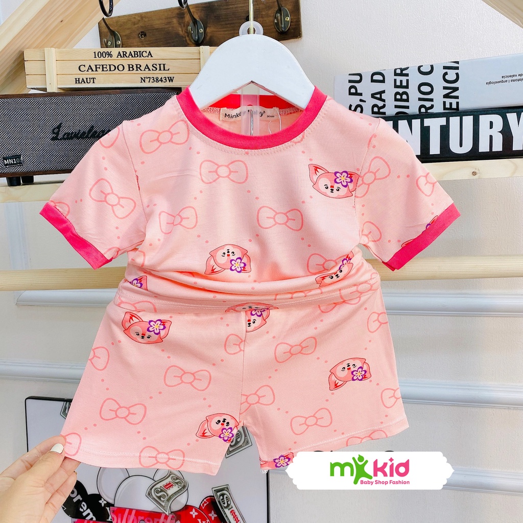 Quần áo trẻ em MK KID cho bé trai bé gái từ 6-18kg💖Bộ cộc tay hoạt hình kute thun lạnh cao cấp co giãn 4 chiều