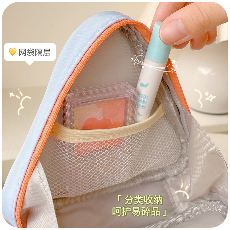 Túi Đựng Đồ Trang Điểm Hình Tam Giác Mini Tiện Dụng Mang Đi Du Lịch