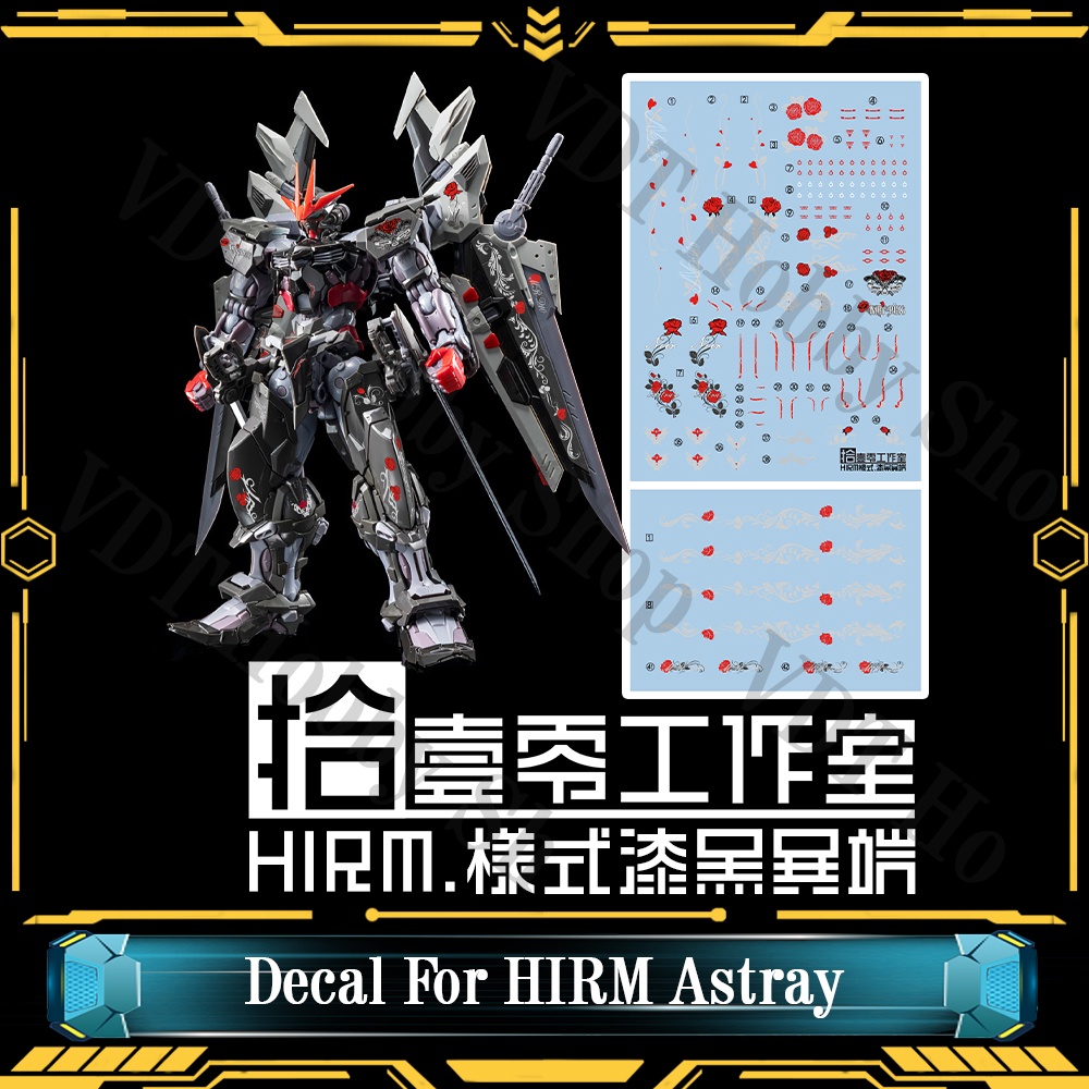Decal nước cho mô hình gunpla Hirm Astray Noir