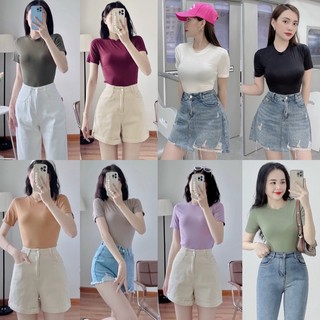 Áo thun body tay ngắn thun lụa mịn mát
