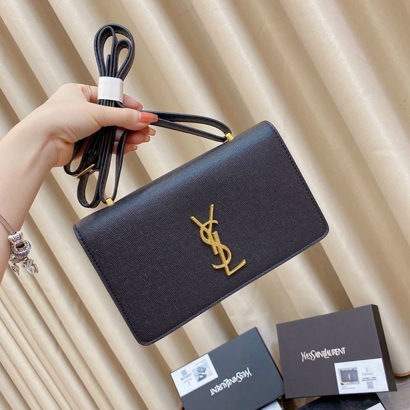 Túi ysl flapbag ngăn gập đeo chéo kẹp nách size 22 fullbox