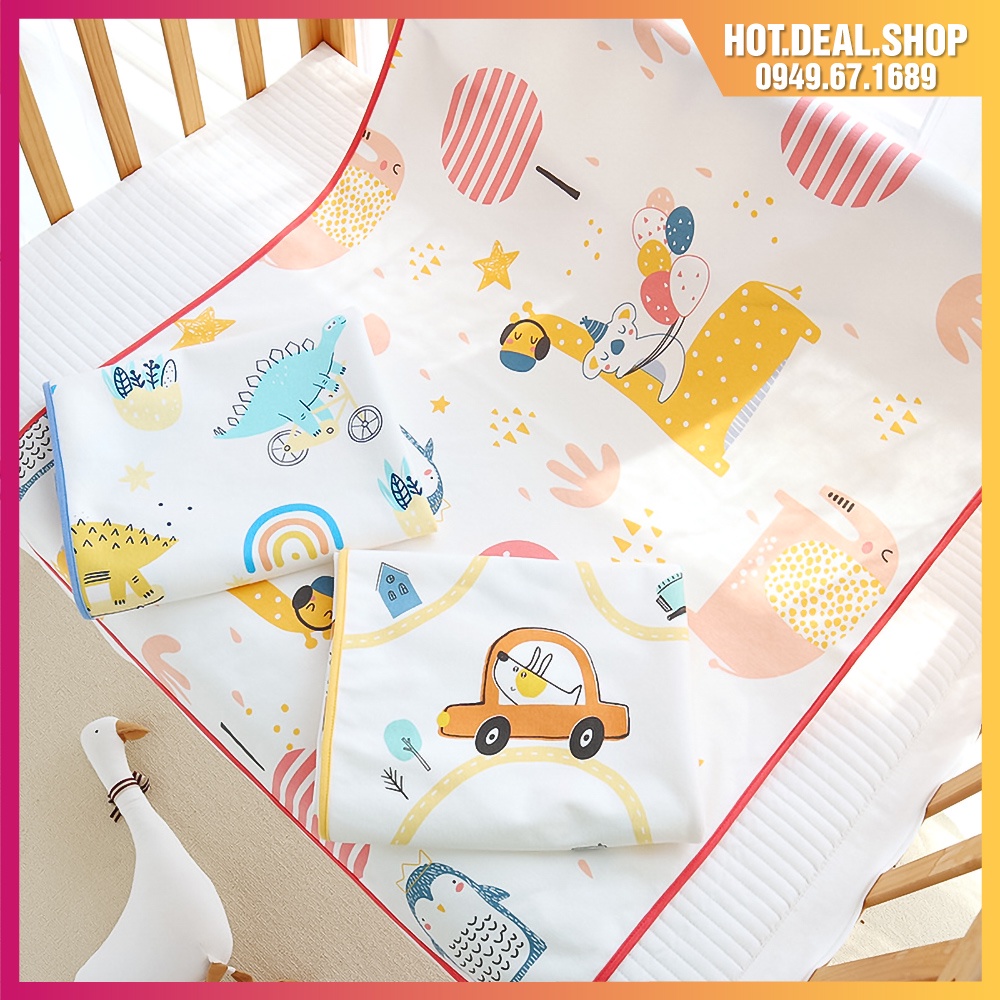 Miếng lót chống thấm cho bé 50cm x 70cm, thấm hút nhanh, khô thoáng cho da, tấm lót chống thấm giường và nôi cho bé