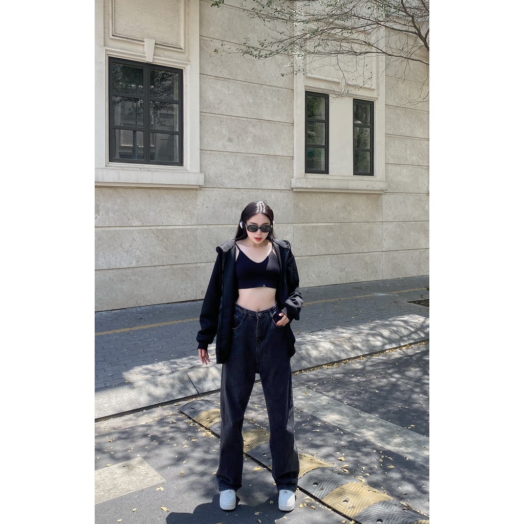 Áo khoác hoodie xốp vuông có mũ trùm có khóa kéo, túi trong, tay chống nắng Sereinclothing.st2w dành cho nữ