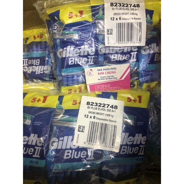 Bịch 6 cây dao cạo râu Gillette Blue II