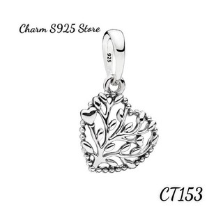 Charm pan ale cây tim family bạc s925 thuần khiết hàng cao cấp