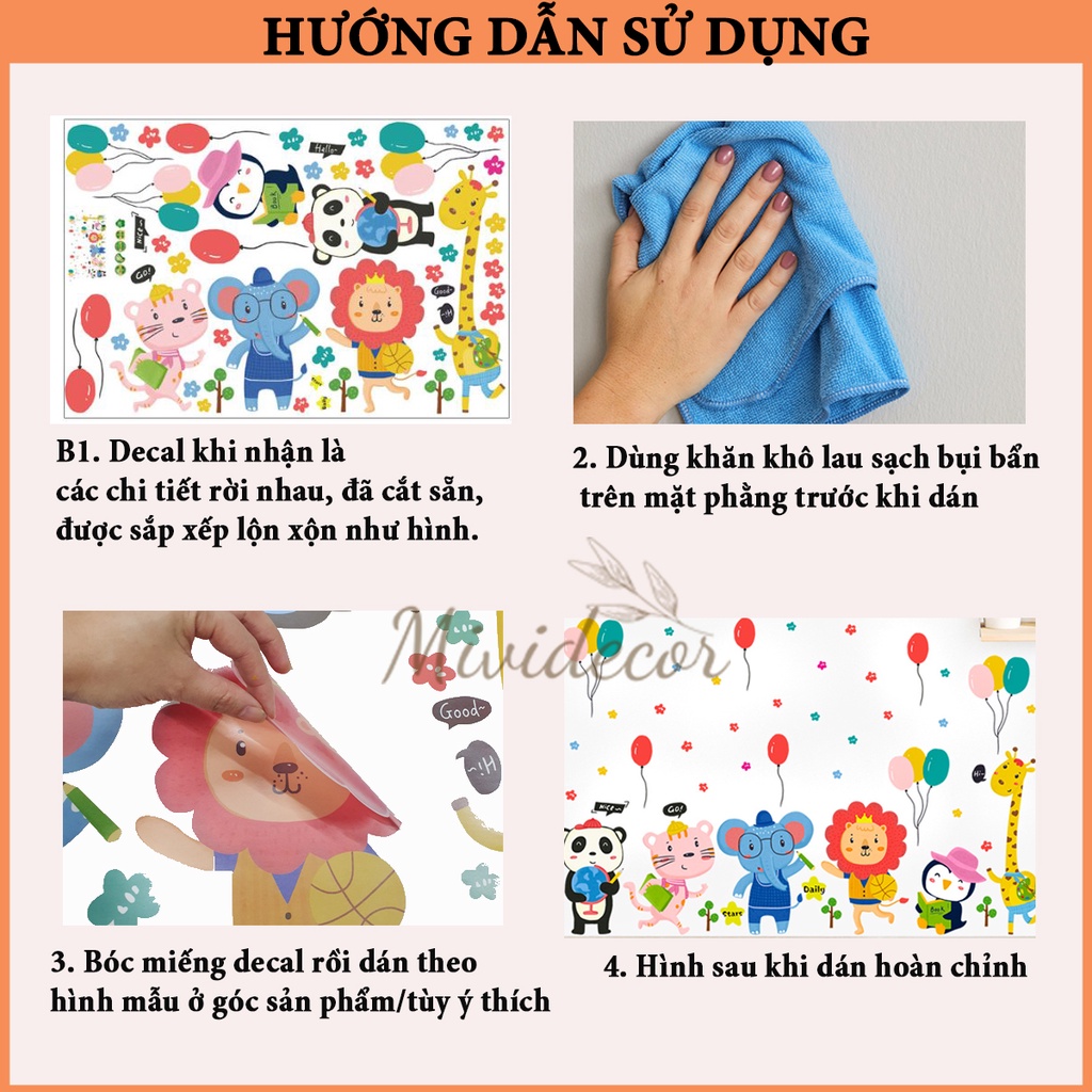 Tranh dán tường cho bé Mividecor em bé