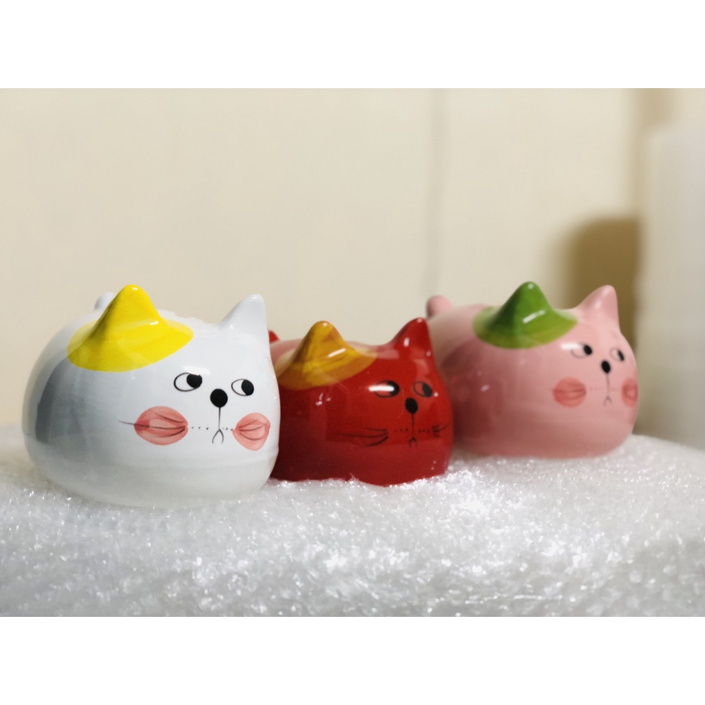 Lợn tiết kiệm / Heo tiết kiệm / Ống tiết kiệm mèo mini giá rẻ đáng yêu Gốm sứ Bát Tràng cao cấp