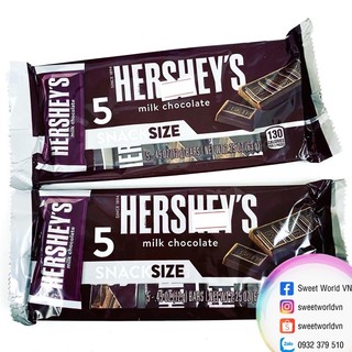 Socola đen Hershey's thanh mini Milk Chocolate (63g) - Mỹ