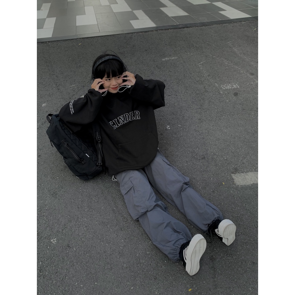 Áo Hoodie Academy Cinder Màu Đen, Áo Hoodie Nam Nữ Form Rộng