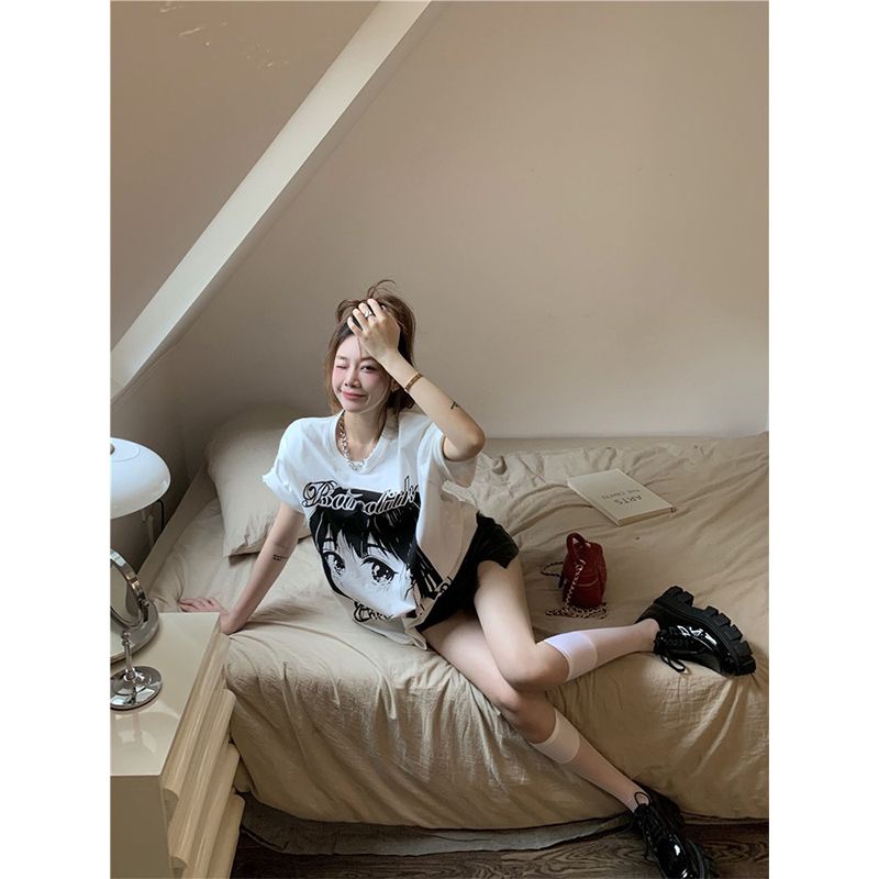 Áo Thun Tay Ngắn Cổ Tròn Plus Size Thời Trang Mùa Hè Cho Nữ