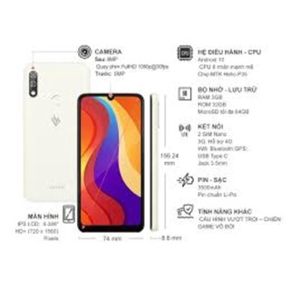  điện thoại Vsmart Star 4 Chính Hãng 2sim ram 3 16G Màn hình: IPS LCD6.09"HD+ Cày Game siêu đỉnh BH 12 tháng - ON 02 