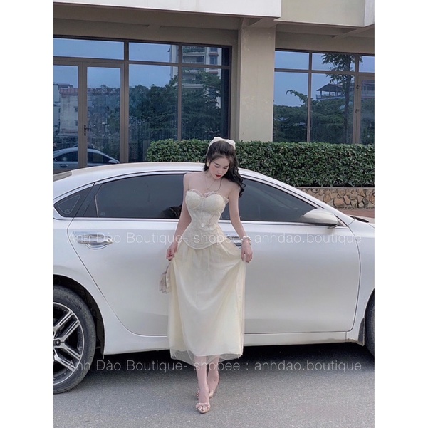 Set Váy Cúp Ngực Phối Chân Váy Luới Xoè Quyến Rũ Dự Tiệc Chất Ren Cao Cấp V349 Size S M AĐ BOUTIQUE