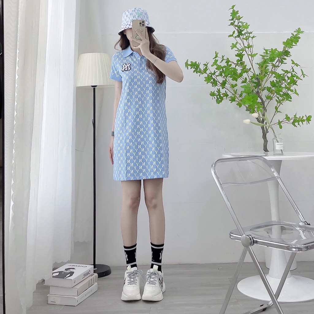 Đầm MLB Hàng xuất đẹp , vải cá sấu mặc mát. form chuẩn mặc lên đẹp