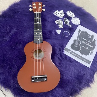 Đàn ukulele màu nâu - cỡ 21 soprano cao 54cm - Tặng 4 phụ kiện