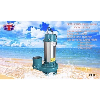 Bơm chìm thiên long thuần yến 2200w- 3hp inox họng xả 100mm