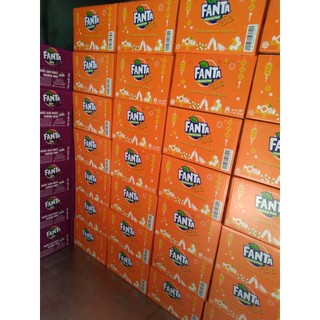 Thùng 24 lon nước ngọt Fanta cam Sleek lon 320ml