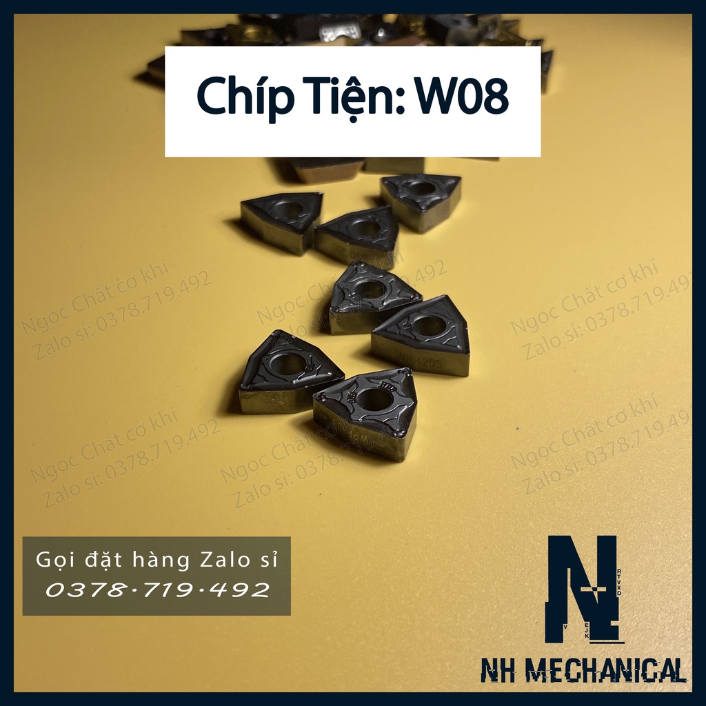 Mảnh chíp tiện W08 R0.4 - 0.8 Đức lướt (có sỉ)